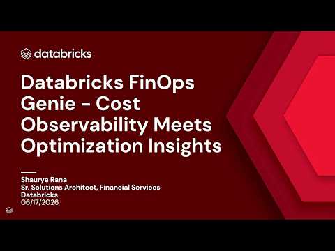 Watch: Databricks FinOps Genie — Cost Observability Meets Optimization Insights