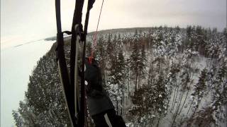 preview picture of video 'Paragliding in Huuha Finland February 2012'
