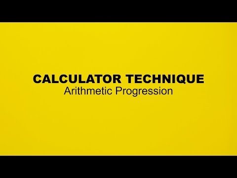 Calculator Technique of Arithmetic Progression using Canon F-789SGA
