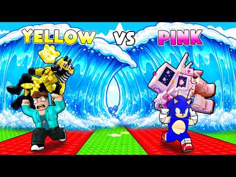 0 TO 100 TRILLION YELLOW V/S PINK COLOR BRAINROT ONLY CHALLENGE IN ESCAPE THE TSUNAMI !!