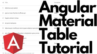 Angular Material Table Tutorial with API Data - How to Create an Angular Material Table