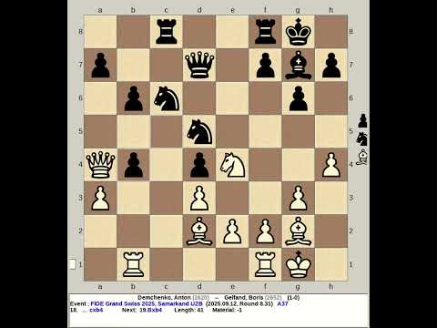 Demchenko, Anton vs Gelfand, Boris | FIDE Grand Swiss Chess 2025, Samarkand Uzbekistan