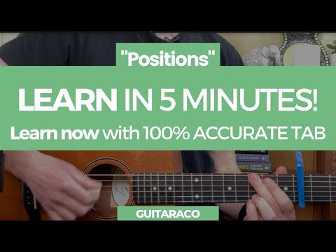 positions - Ariana Grande Guitar Lesson + Tutorial with TAB ON SCREEN