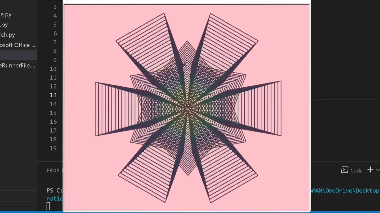 Python pattern program to print amazing pattern using turtle module for beginners part -17 #beginner