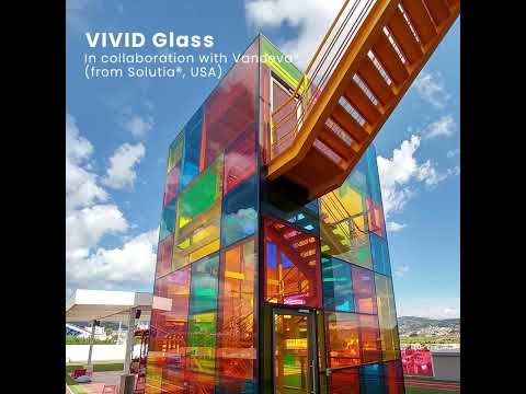 Multicolor printed vivid - colored glass, for multiple locat...