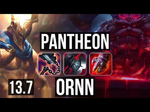 PANTHEON vs ORNN (TOP) | 16/2/11, Legendary, 1.2M mastery, 300+ games | KR Diamond | 13.7