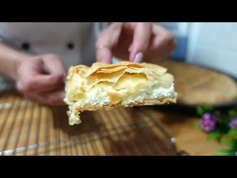 Tiropita - Easy Greek Cheese Pie with feta cheese and homemade phyllo dough