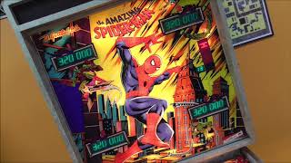 Gottlieb's 1980 The Amazing Spiderman Pinball Machine With a New Backglass!