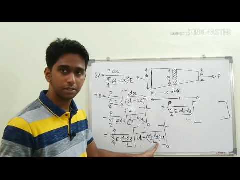 Deformation of a uniformily tapering circular bar