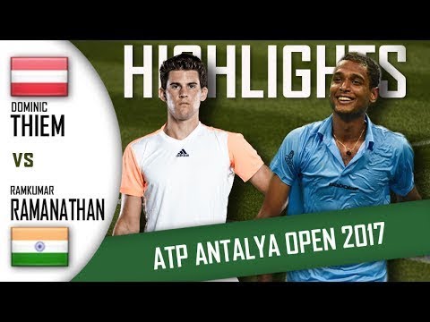 Dominic Thiem vs Ramkumar RAMANATHAN (Highlights) ATP Antalya Open 2017