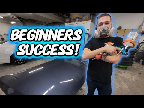 Spraying clear coat for the first time! Auto painting Tutorial