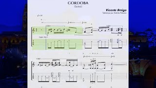 Vicente Amigo - Córdoba (Soleá) Tablatura, Flamenco Guitar, Transcription,
