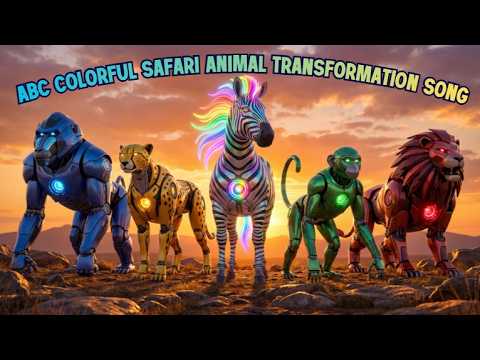 ABC Colorful Safari Animal Transformation | Learn ABC With Animals Song | Little Kitten Learn