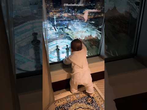 Subhan Allah ❤️ Beautiful kids with Makkah View | Muslim Respect #islam #shorts #islamic #macca