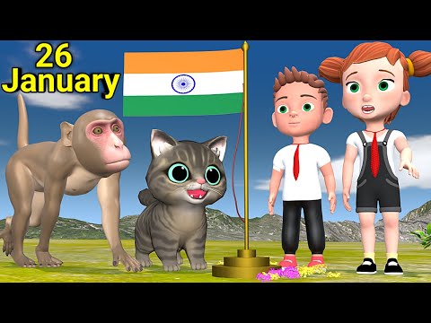 26 जनवरी | Monkey And Cat 26 January | Chintu cartoon | pagal beta |desi comedy video| csbishtvines