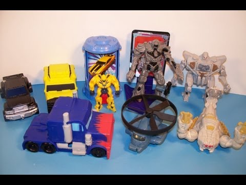 2007 TRANSFORMERS SET OF 8 BURGER KING KID'S MEAL MOVIE TOY'S VIDEO REVIEW