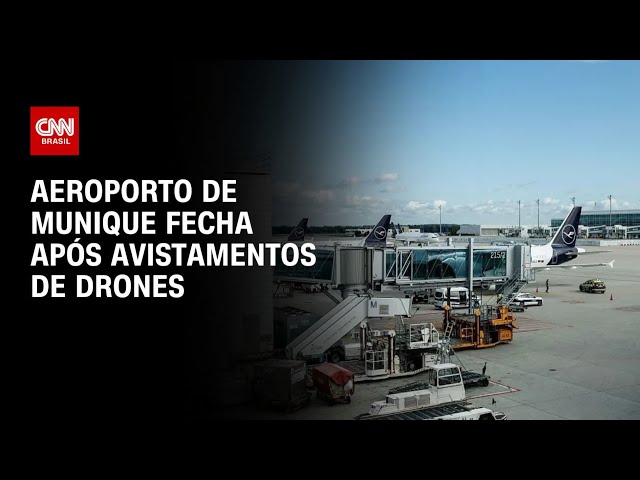 Drones interrompem pousos e decolagens no Aeroporto de Munique, na Alemanha | CNN NOVO DIA
