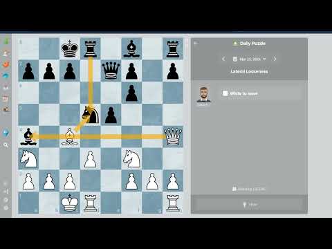 Lateral Looseness. Daily Chess Puzzles (25-3-2024) #chess #puzzle #dailypuzzle