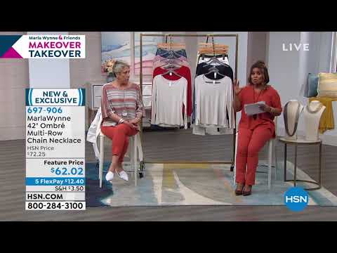 MarlaWynne 42" Ombre MultiRow Chain Necklace