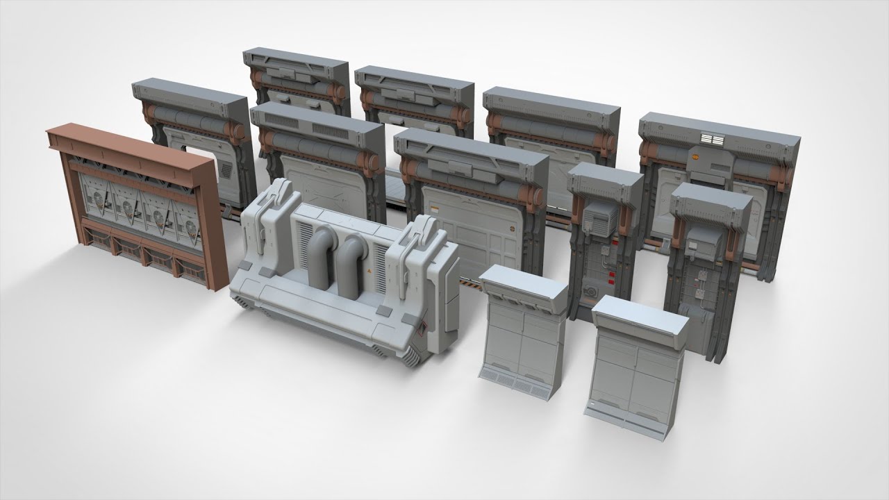 Sci-fi architecture kitbash 20 3D Model