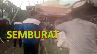 Badai Kembali Terjang Ngawi, Panggung dan Tenda untuk Lomba Panahan di Alun-alun Porak Poranda
