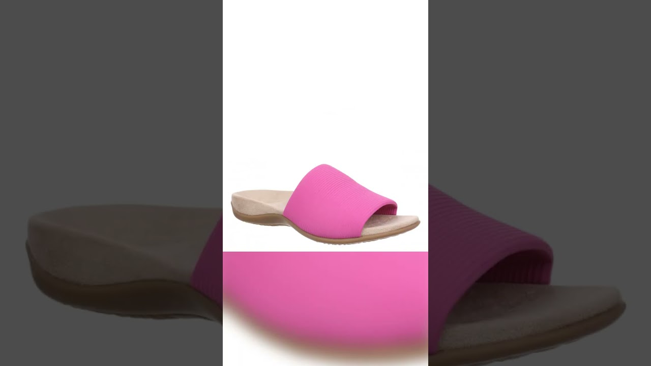 Watch Vionic Renie Knit Women's Orthotic Slide Sandal - Stretch Knit Comfort Support video