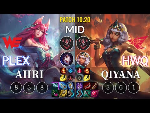 WE Plex Ahri vs RWS HwQ Qiyana Mid - KR Patch 10.20
