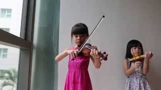 Annetta rehearsing for her concert, playing "Theme from William Tell"