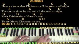 Mele Kalikimaka (Christmas) Country Piano Lesson Chord Chart in G with Chords/Lyrics