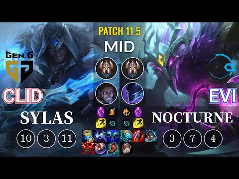 GEN Clid Sylas vs DFM Evi Nocturne Mid - KR Patch 11.5