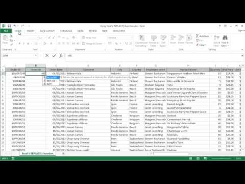 Microsoft Excel 2016 - Using the REPLACE() Function