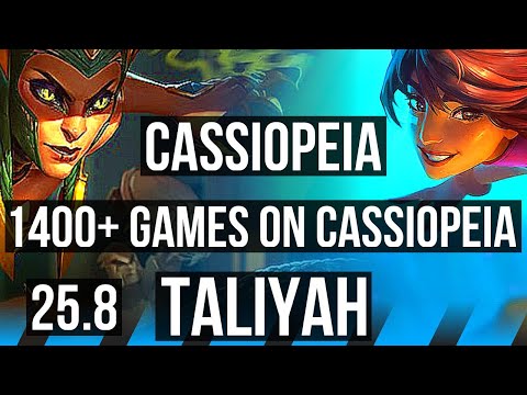 CASSIOPEIA vs TALIYAH (MID) | 1400+ games, 14/3/7, Dominating | EUW Master | 25.8