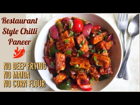 Chilli Paneer Dry Recipe | Healthy Chilli Paneer | Chilli Paneer without Oil | #vegappetizersindian
