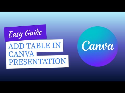 How To Add Table in Canva Presentation | Easy Guide