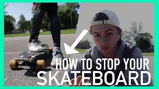 Easiest Way to STOP a Skateboard 2022! | How to Foot-brake (footbraking)