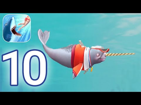 Hungry Shark Evolution - Gameplay Walkthrough Part 10 - Natasha The Narwhal (iOS, Android)