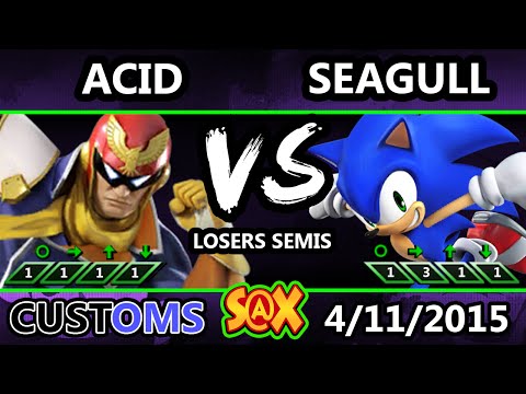 S@X Customs - Acid (CFalcon) Vs. NS | Seagull (Sonic) Losers Semis - Smash Wii U - Smash 4