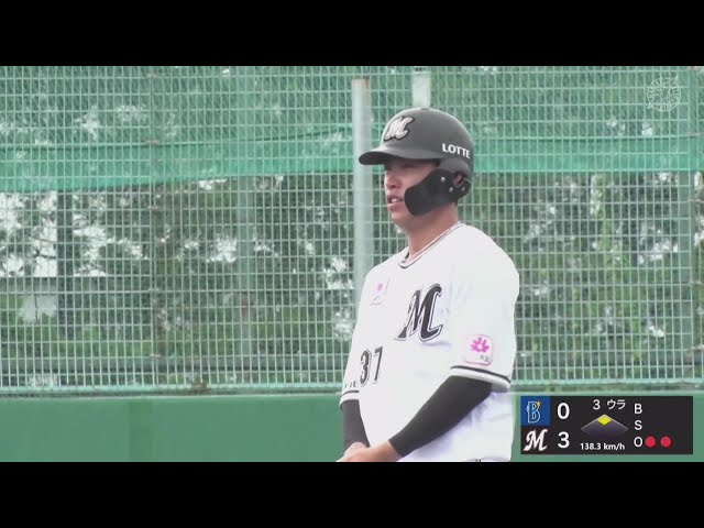 【ファーム】長打でチャンスメイク!! マリーンズ・富山紘之進 左中間への2ベースヒット!! 2025年8月10日 千葉ロッテマリーンズ 対 横浜DeNAベイスターズ