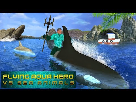 Flying Aqua Hero Vs Sea Animals Video