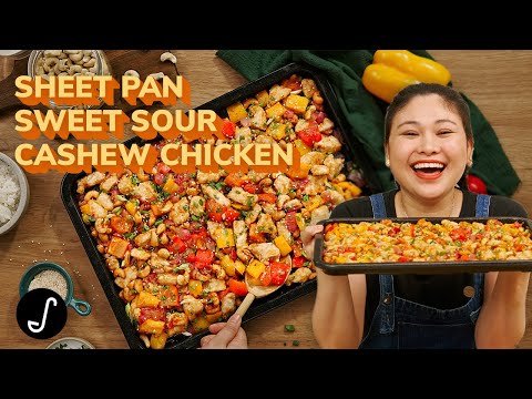 Asian-Inspired Dinner: Sheet Pan Sweet Sour Cashew Chicken Recipe
