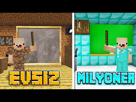 EVSİZ OKUL VS MİLYONER OKUL 😱 - Minecraft