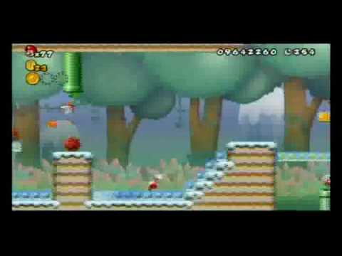 Super Mario Bros Wii - World 9-7 Speed Run w/ Star Coins & items (65 secs)