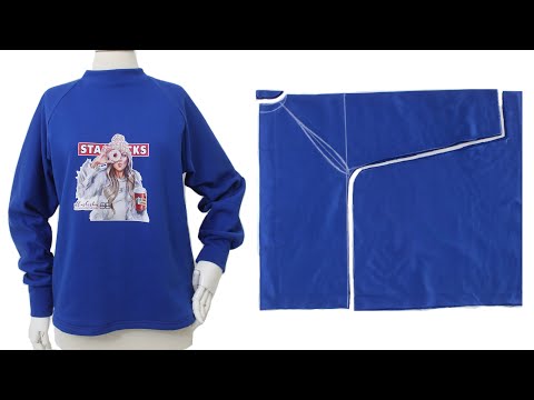 Super Easy Raglan Sleeve Sweatshirt Cutting & Sewing