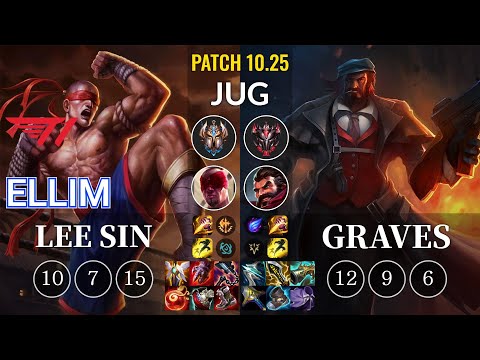 T1 Ellim Lee Sin vs Graves Jungle - KR Patch 10.25