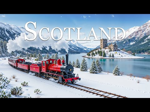 Scotland in Winter 4K  Snowy Highlands, Ancient Castles & Misty Landscapes