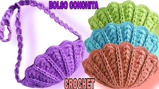 Bolso cartera PARA USO DIARIO a crochet *Paso A Paso* CONCHITAS