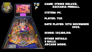 Strike Deluxe - Zaccaria Pinball - Arcade mode, 5 balls - 125,188,150 points.