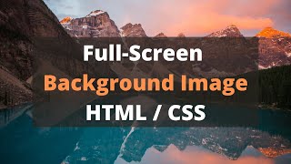Full Screen Background Image with HTML CSS | Responsive Full Page Background Image CSS