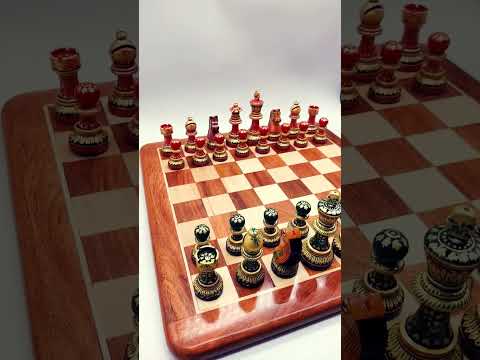 Surya Handicrafts Wooden Carved Rajasthani Painting Chess set