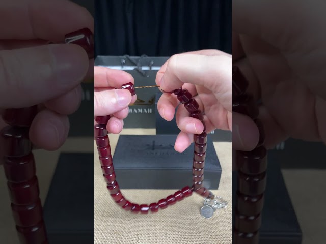 سبحة مسكي كرزي مائل للاسود - كركوشة انتيمون